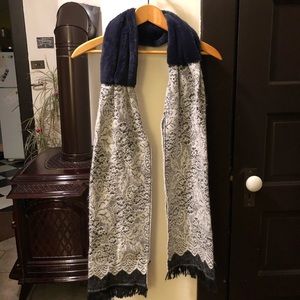 Anthropologie Faux Fur and Woven Scarf
